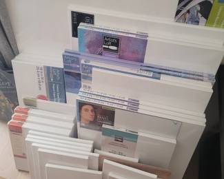 new canvas  and lots of art suppies