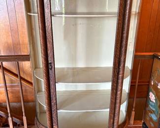 Oak curio cabinet