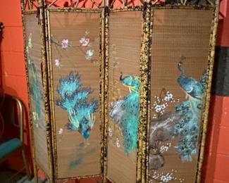 Mid Century Bamboo folding screen