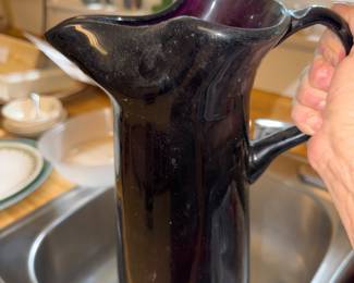 Amethyst art glass pitcher