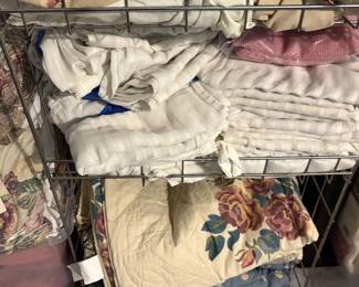 Vintage sheets, blankets, and towels