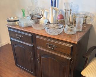Buffet and crystal cut entertaining glassware