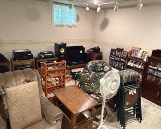 vintage audio equipment and furniture