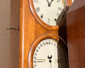 Seth Thomas Calendar Clock, Pat. Feb 15, 1876