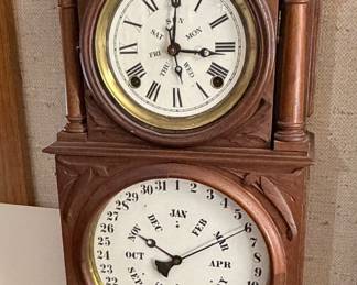 Ingraham Lewis Double dial Calendar Clock