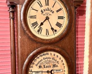 Antique Seth Thomas Fashion July 4th 1876 ( 100 Year Anniversary ) Patent date Calendar Clock # 2