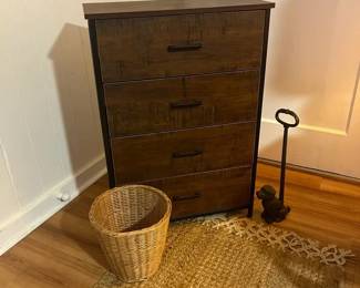 KFF027 Drawers, Jute Rug, & Cast Iron Door Stop