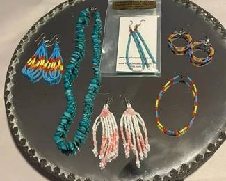 KFF053 Turquoise Necklace & Native Beaded Jewelry