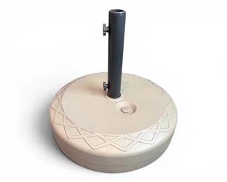 144 LightBeige66lbRoundFillableUmbrellaBaseDiamondPattern