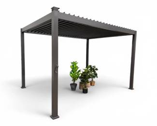 5 AtleisureMassiveSolarPoweredAluminumLouveredPergola