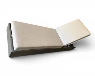 18 AdjustableChaiseLoungewTaupeCushionsWoodgrainFrame