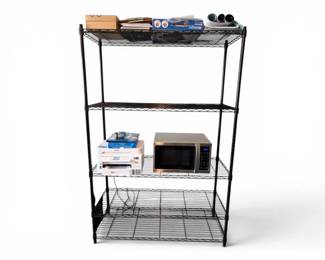 156 3of5IndustrialBlackWireStorageRackw5AdjustableShelves
