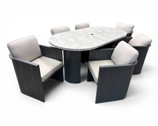 8 AtleisureVayla7pcAluminumOutdoorDiningSetw2Tabletops