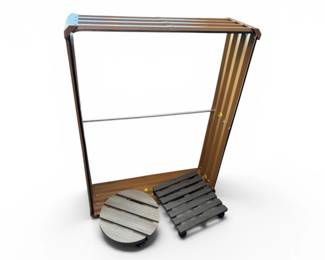 142 OutdoorMetalPlanterEnclosurewTwoRollingPlantStands