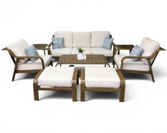 20 AtleisureTrina8pcOutdoorSeatingSetwSunbrellaCushions