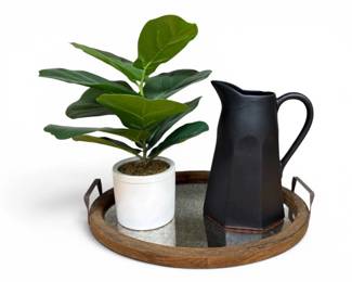 109 CrateBarrelLeanneFordTerracottaPitcherFauxPlantTray