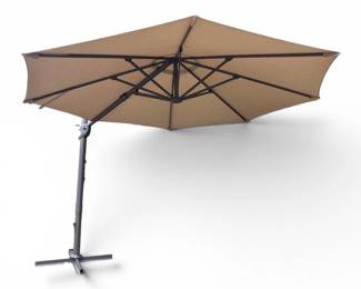 64 11ftMushroomBrownCantileverUmbrellawTiltBase