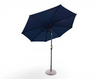 69 9NavyPatioUmbrellawBrownDecorativeMetalBase