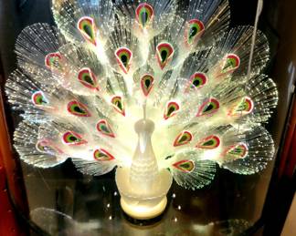 Fiber Optic Peacock Lamp
