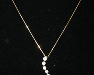 14K Gold and Graduated Diamond Necklace
