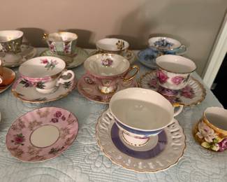 Nice Selection of Vintage and Antique Tea Cups and Saucers