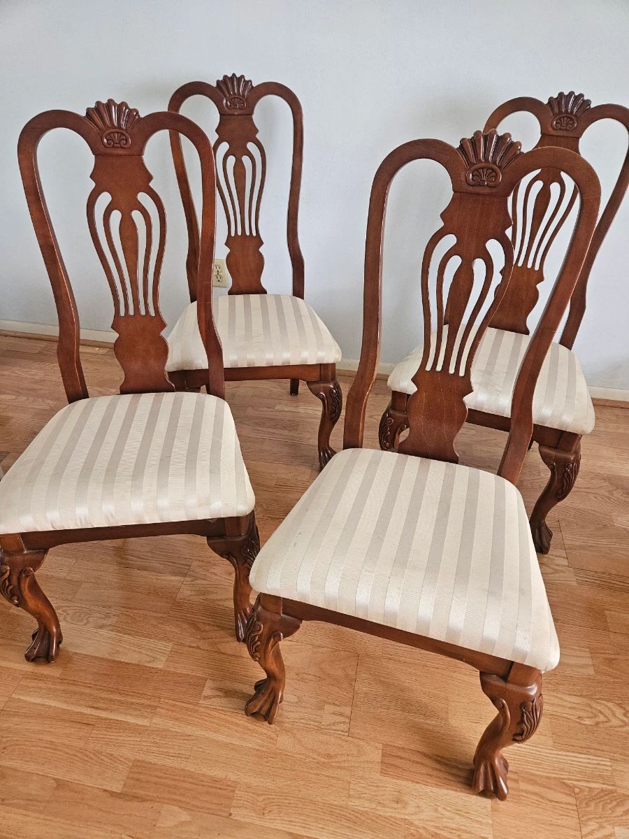 4 Chippendale Style Dining chairs 