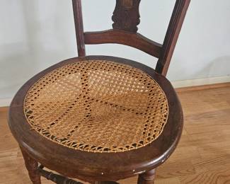 Eastlake cane seat chair 