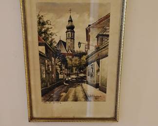 Antique Signed Lithograph