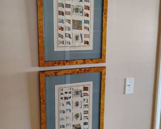 Pair of Ewe Wood Frames/Nautical Prints