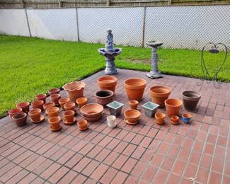 Clay Pots, Fountain, Bird Bath