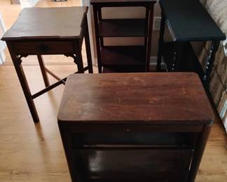 Multiple Antique Side & Storage Tables