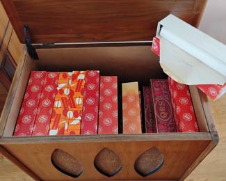Piano Rolls of Music and Storage Case