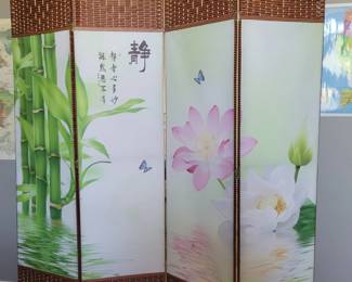 PRESALE - $75 ASIAN FOUR PANEL SCREEN