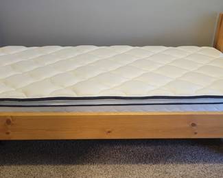 PRESALE - $50 EACH - TWO TWIN BEDS WITH MATTRESSES. COULD BE STACKED FOR BUNKBED IF YOU PURCHASED PEGS