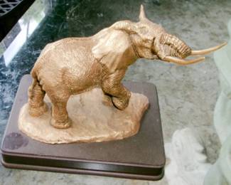 GOLDEN ELEPHANT SCULPTURE A J JONES