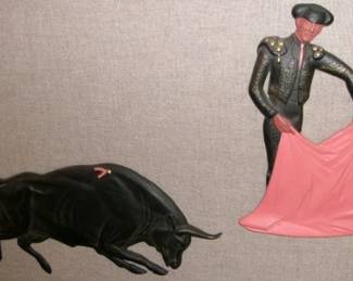 BULL FIGHTING PLAQUE SET