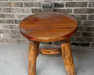 Rustic Cedar Log Stool / Side Table