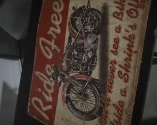 Ride Free Motorcycle Tin Sign