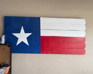 Rustic Wooden Texas Flag Wall Art