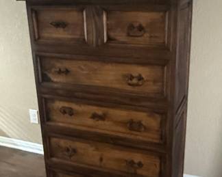 Laredo Collection Rustic Pine Dresser with Star Inlay