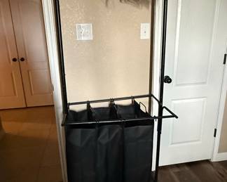 Triple Laundry Sorter Hamper with Rolling Rack