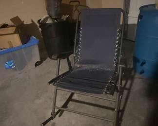 Blue Fabric Zero Gravity Rocking Chair