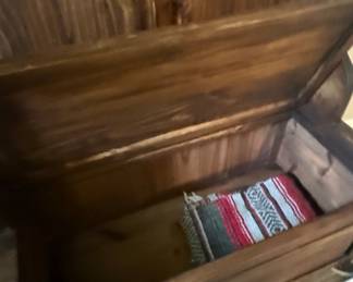 Rustic Solid Wood Hall Tree with Storage Bench