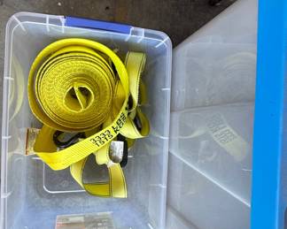 US Cargo Control 2" x 25' Yellow Ratchet Tie-Down Straps with Flat Hooks (Set of 4)