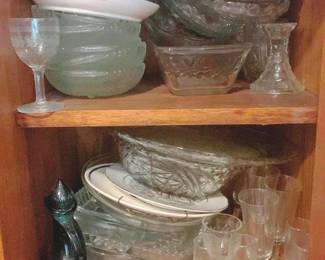 345 - Cabinet Lot of Assorted Glass Items