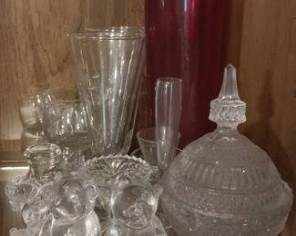 354 - Cabinet Lot of Assorted Glass Items