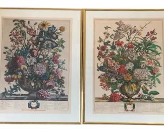 670 - 2 Framed Prints "June" & "July" - 20 x 16 (Description): Twelve months of Flowers