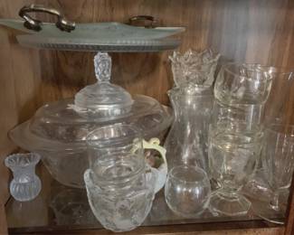 357 - Cabinet Lot of Assorted Glass Items