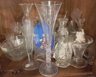 348 - Cabinet Lot of Assorted Glass Items