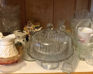 391 - Cabinet Lot of Assorted Glass Items & More